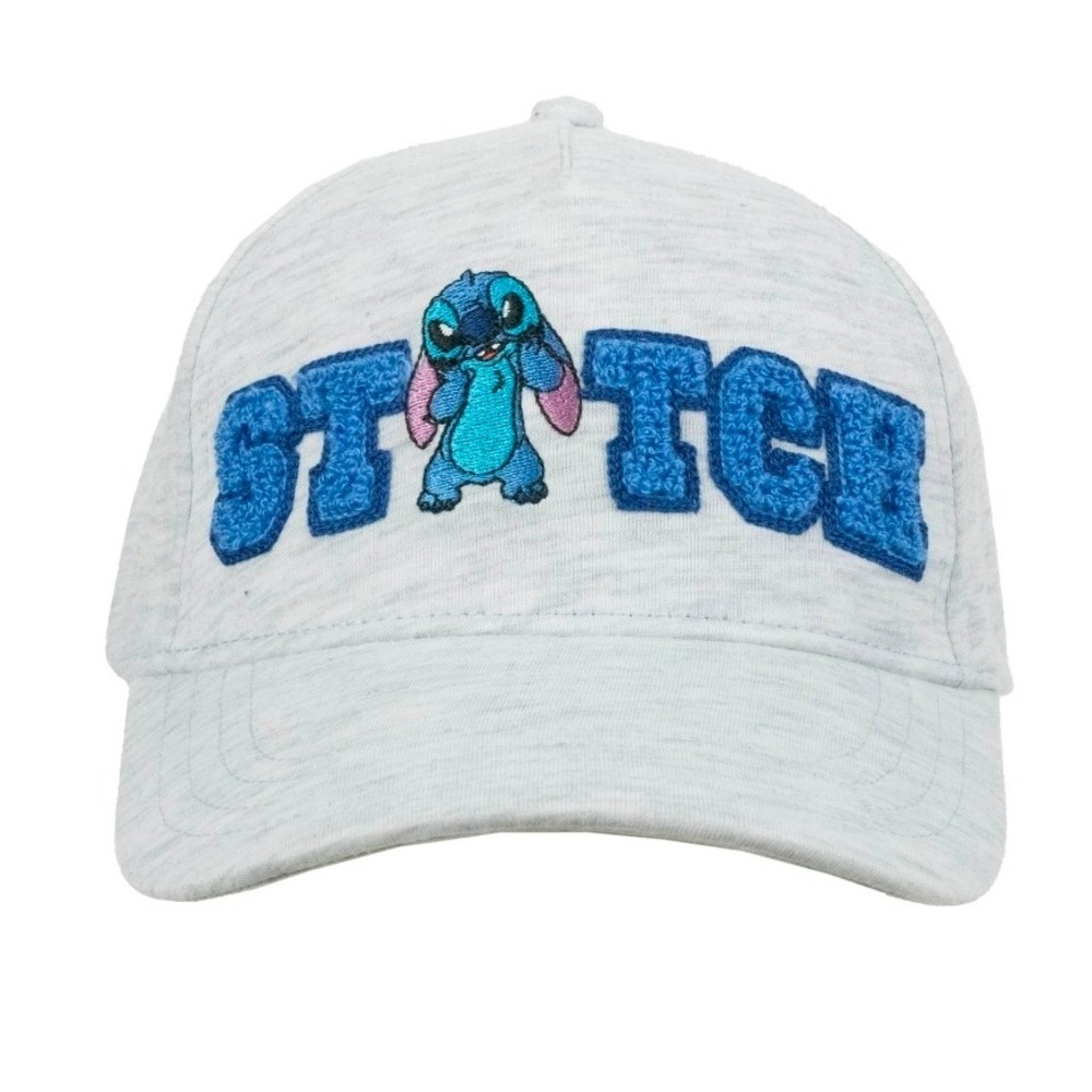 Disney Lilo & Stitch Collegiate Baseball Cap Grey Heather Chenille Patch Hat New